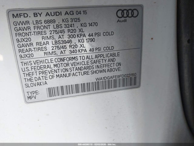2015 AUDI Q7 WA1DGAFE9FD023150 Photo 8