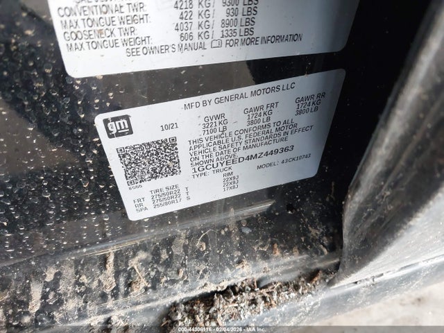 1GCUYEED4MZ449363 Chevrolet Silverado 1500 4wd Standard Bed Rst