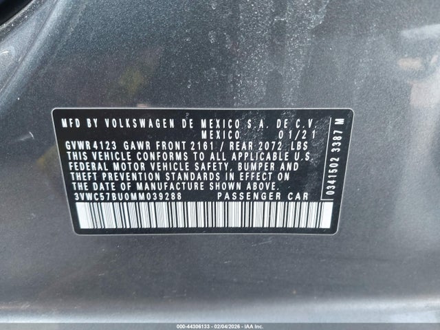 2021 VOLKSWAGEN JETTA 3VWC57BU0MM039288 Photo 8