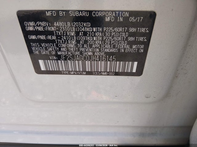 JF2SJAGC0JH416145 Subaru Forester 2.5i Premium