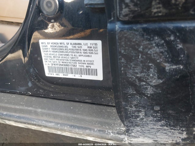 2006 HONDA PILOT 5FNYF28436B017082 Photo 8