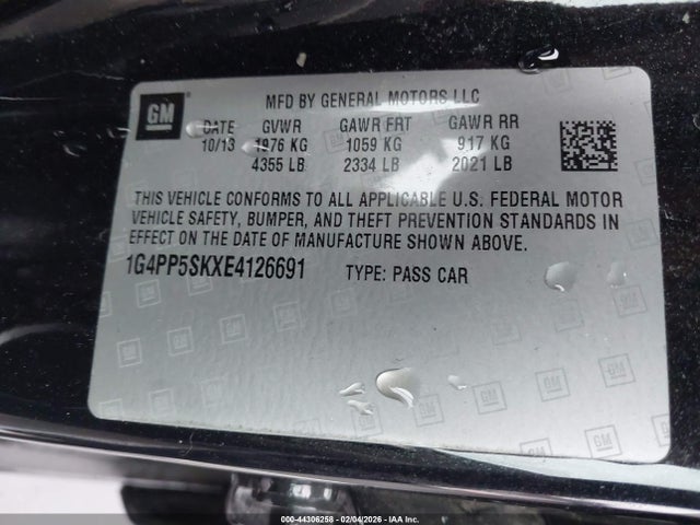 Aukcja sprzedaży 2014 Buick Verano, vin: 1G4PP5SKXE4126691, numer aukcji: 44306258