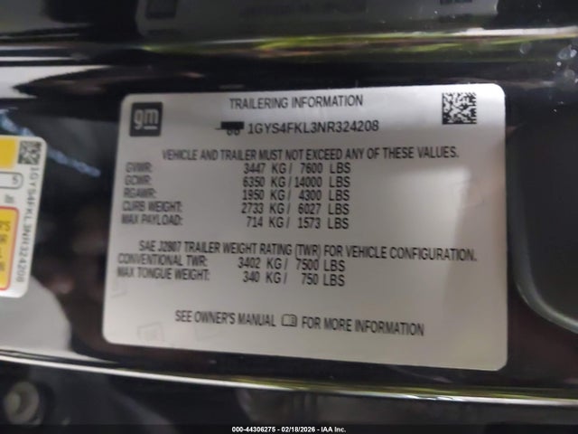 2022 CADILLAC ESCALADE 1GYS4FKL3NR324208 Photo 8