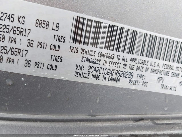 Продаж на аукціоні авто 2015 Chrysler Town & Country Touring-l, vin: 2C4RC1CGXFR620298, номер лоту: 44306285