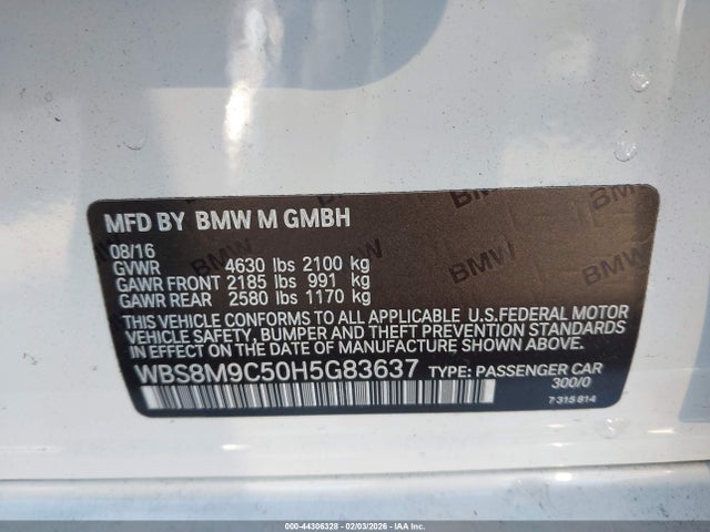 2017 BMW M3 WBS8M9C50H5G83637 Photo 8