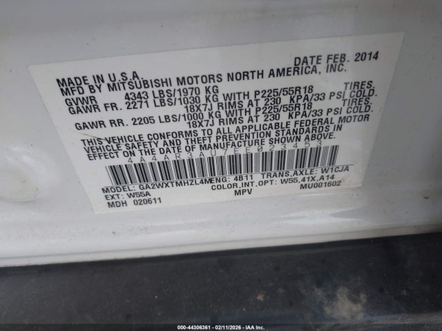 2014 MITSUBISHI OUTLANDER SPORT 4A4AR3AU7EE023453 Photo 8