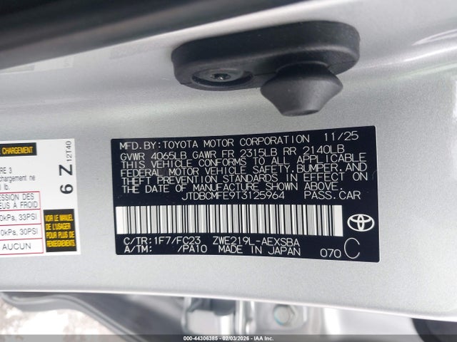 2026 TOYOTA COROLLA HYBRID JTDBCMFE9T3125964 Photo 8