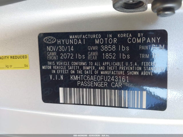 Hyundai Veloster Turbo 2015 KMHTC6AE0FU243161 Image 9