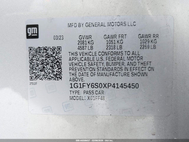 1G1FY6S0XP4145450 Chevrolet Bolt Euv Fwd Lt