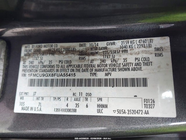 1FMCU9GX8FUA55415 Ford ESCAPE SE
