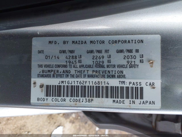 2015 MAZDA MAZDA6 JM1GJ1T62F1168114 Photo 8