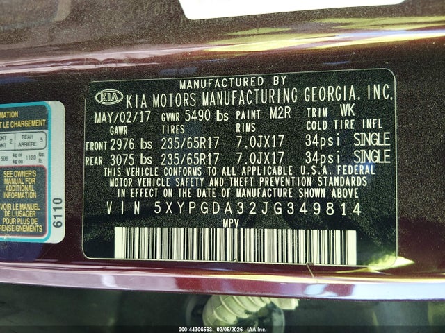 2018 KIA SORENTO 5XYPGDA32JG349814 Photo 8