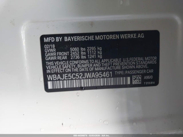 WBAJE5C52JWA95461 BMW 540I