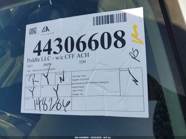 Продажа на аукционе авто 2015 Bmw 328i, vin: WBA3C1C54FP116879, номер лота: 44306608