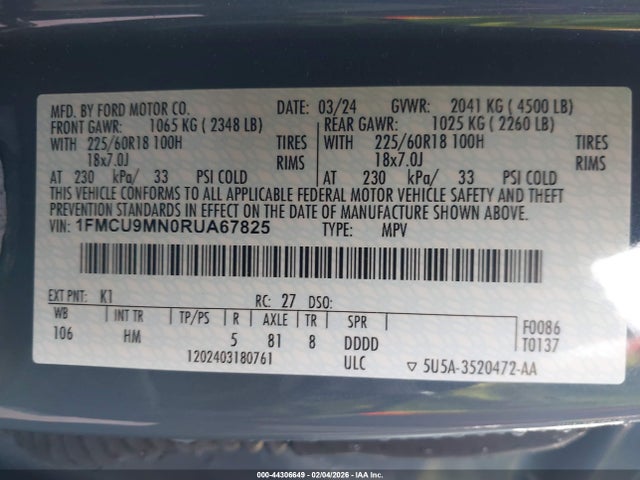 2024 FORD ESCAPE 1FMCU9MN0RUA67825 Photo 8