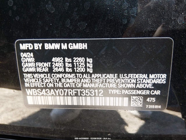 2024 BMW M3 WBS43AY07RFT35312 Photo 8