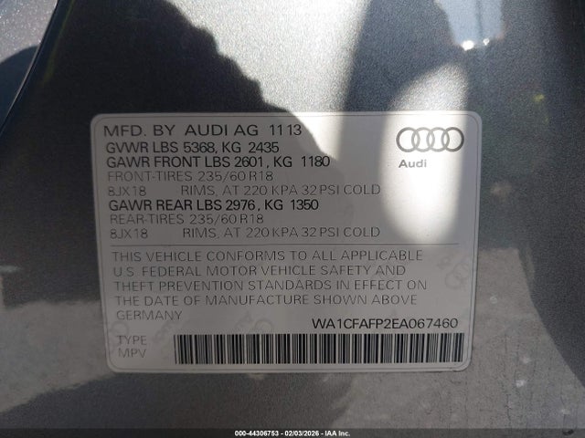 2014 AUDI Q5 WA1CFAFP2EA067460 Photo 8