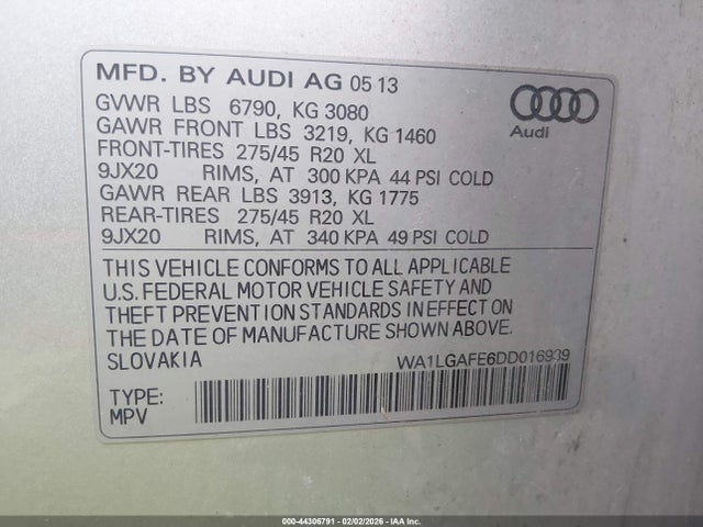 2013 AUDI Q7 WA1LGAFE6DD016939 Photo 8
