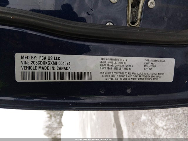 Продажа на аукционе авто 2021 Dodge Charger Police Awd, vin: 2C3CDXKGXMH554074, номер лота: 44306826