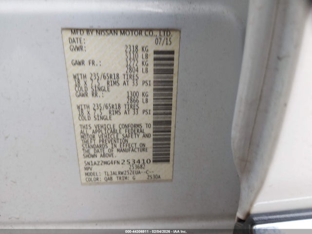 5N1AZ2MG4FN253410 Nissan MURANO SL