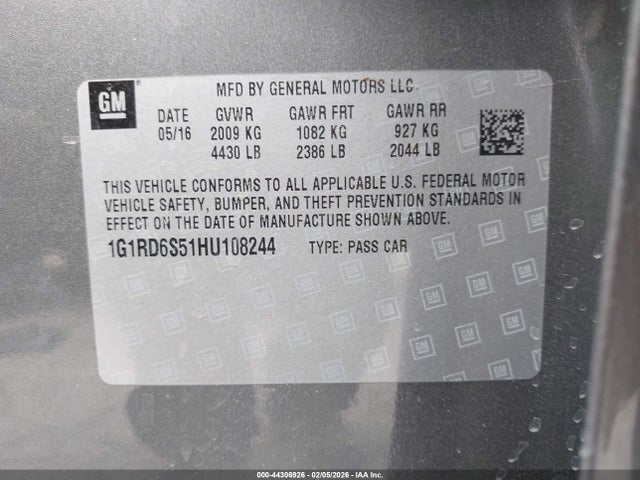 1G1RD6S51HU108244 Chevrolet Volt Premier