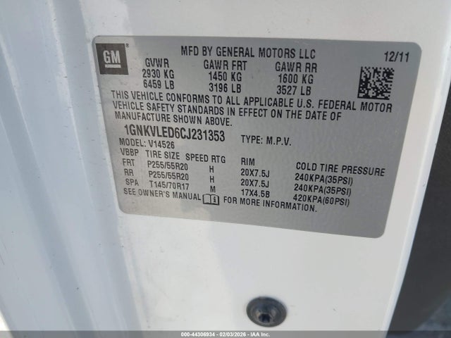 2012 CHEVROLET TRAVERSE 1GNKVLED6CJ231353 Photo 8