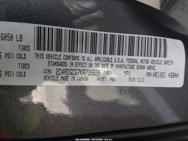 Dodge Grand Caravan Sxt 2019 2C4RDGCG7KR735628 Image 9