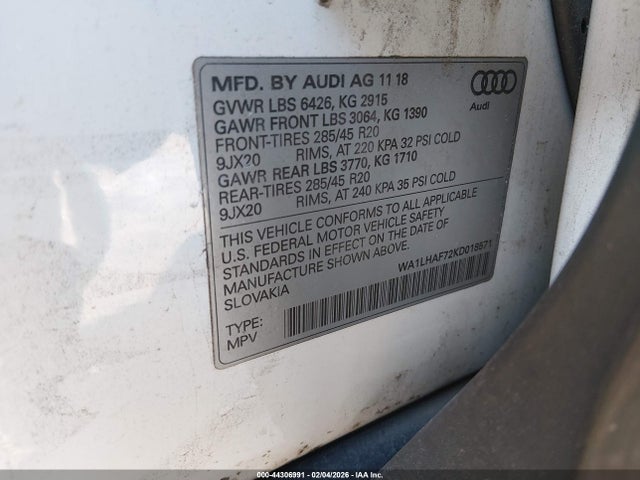 2019 AUDI Q7 WA1LHAF72KD018571 Photo 8