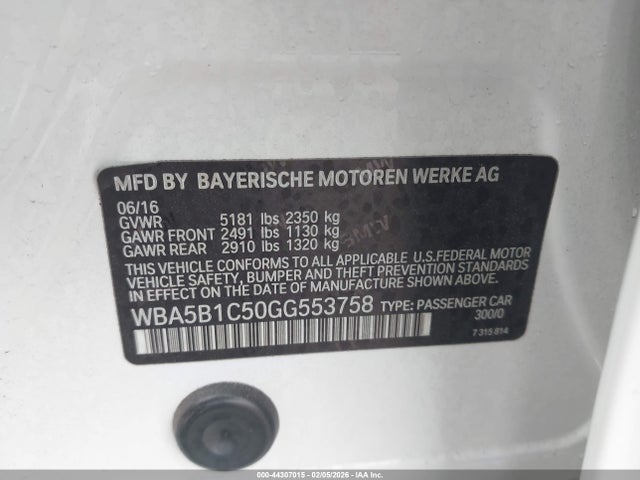 2016 BMW 535I WBA5B1C50GG553758 Photo 8