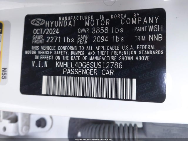 Aukcja sprzedaży 2025 Hyundai Elantra Se, vin: KMHLL4DG6SU912786, numer aukcji: 44307058
