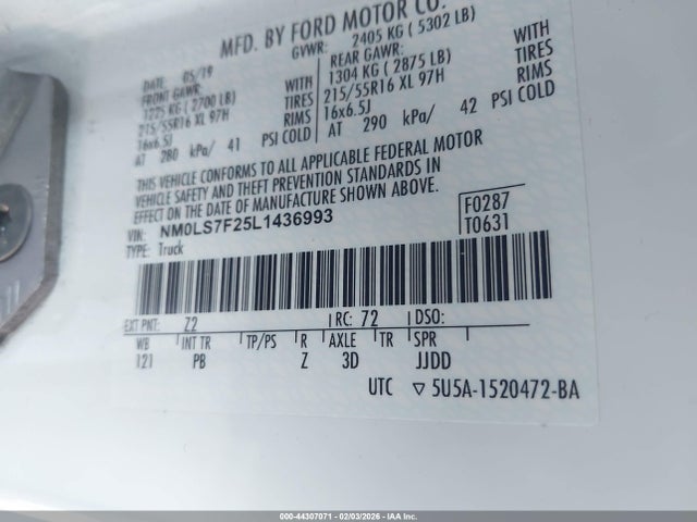 Ford Transit Connect Xlt 2020 NM0LS7F25L1436993 Image 9