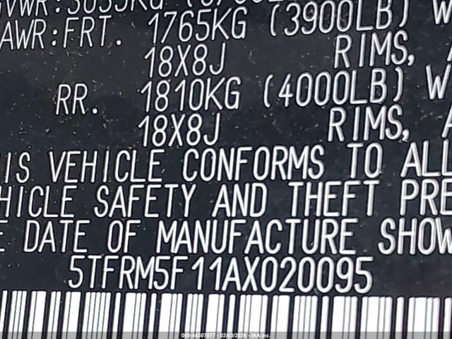 2010 TOYOTA TUNDRA 5TFRM5F11AX020095 Photo 8
