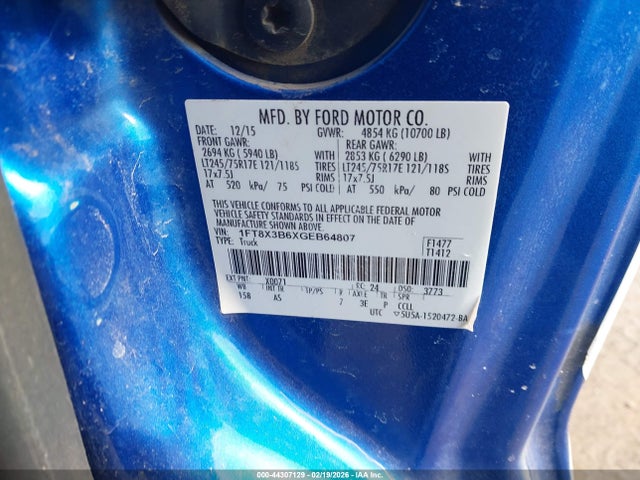 Ford F-350 2016 1FT8X3B6XGEB64807 Image 9