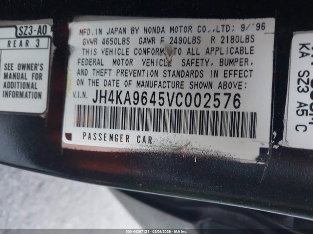 Aukcja sprzedaży 1997 Acura Rl 3.5, vin: JH4KA9645VC002576, numer aukcji: 44307131