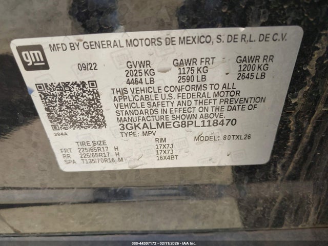 Aukcja sprzedaży 2023 Gmc Terrain Fwd Sle, vin: 3GKALMEG8PL118470, numer aukcji: 44307172