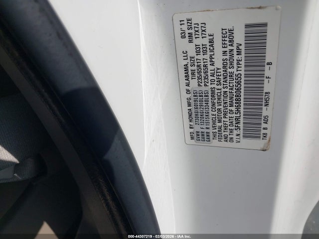 2011 HONDA ODYSSEY 5FNRL5H68BB065655 Photo 8