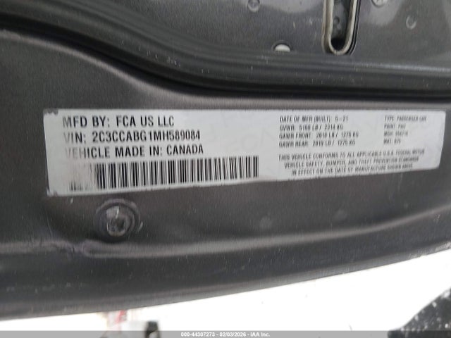 2021 Chrysler 300 300s მანქანა იყიდება აუქციონზე, vin: 2C3CCABG1MH589084, აუქციონის ნომერი: 44307273