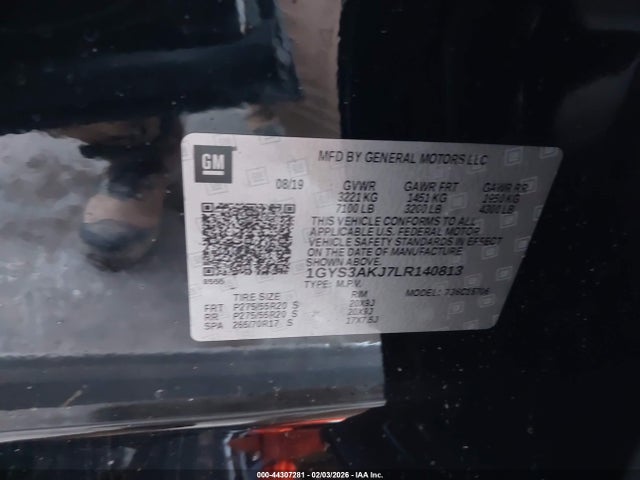 44307281 :رقم المزاد ، 1GYS3AKJ7LR140813 vin ، 2020 Cadillac Escalade 2wd Standard مزاد بيع