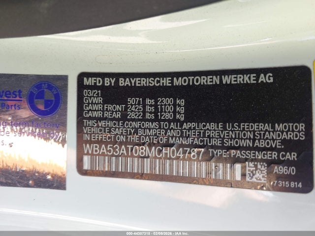 2021 BMW M440I WBA53AT08MCH04787 Photo 8