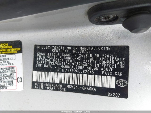 2006 TOYOTA CAMRY SOLARA 4T1FA38P26U082045 Photo 8