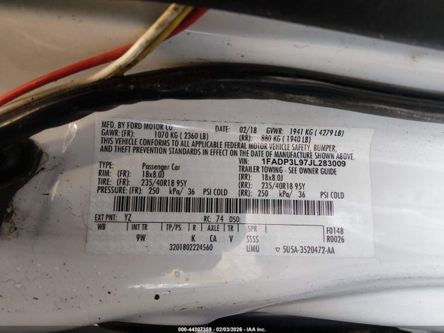 1FADP3L97JL283009 Ford FOCUS ST