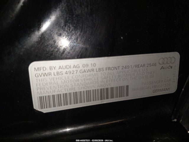 Продажа на аукционе авто 2011 Audi A4 2.0t Premium, vin: WAUBFAFLXBN021326, номер лота: 44307531