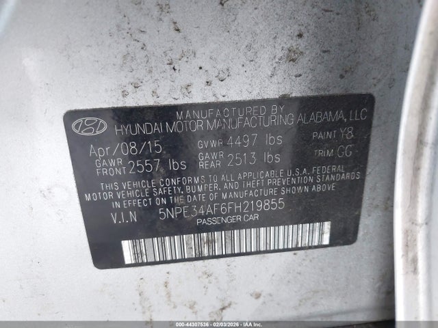 5NPE34AF6FH219855 Hyundai Sonata Sport