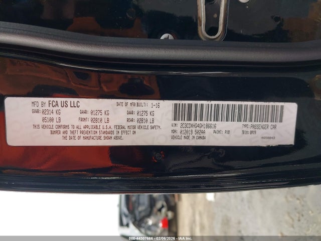 Продажа на аукционе авто 2016 Dodge Charger Sxt, vin: 2C3CDXHG4GH186616, номер лота: 44307666