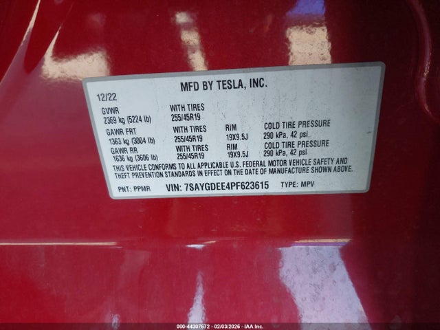 2023 TESLA MODEL Y 7SAYGDEE4PF623615 Photo 8