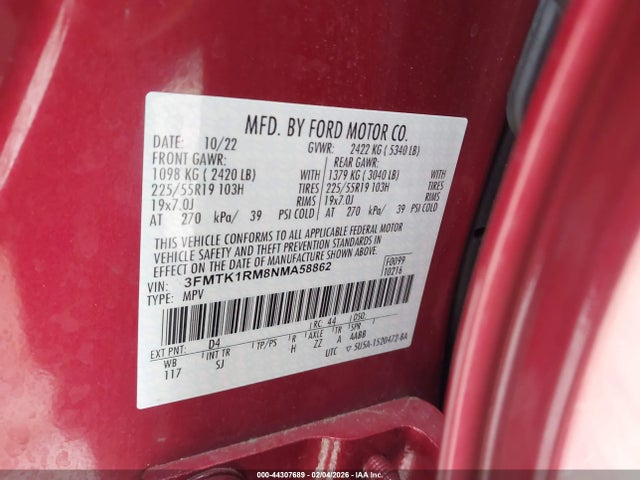 2022 FORD MUSTANG MACH-E 3FMTK1RM8NMA58862 Photo 8