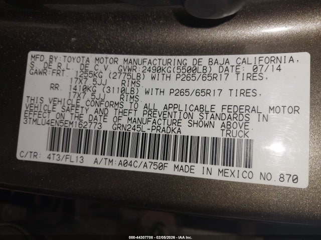 Toyota Tacoma Base V6 2014 3TMLU4EN5EM162773 Image 9