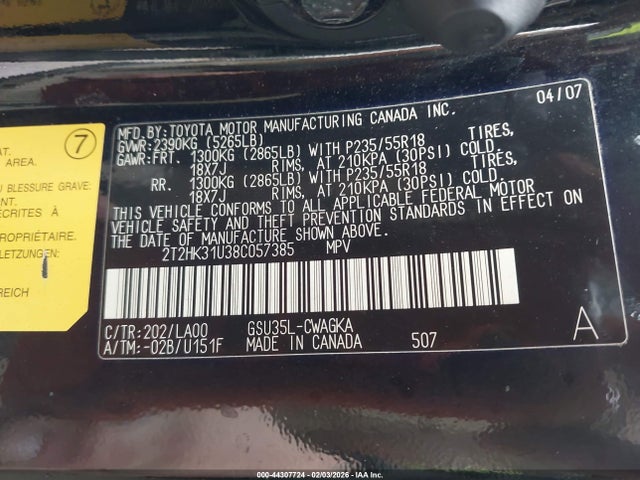 2008 LEXUS RX 350 2T2HK31U38C057385 Photo 8