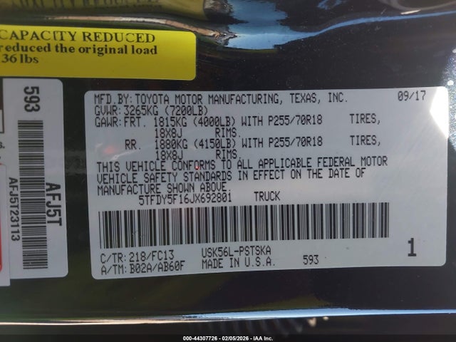 2018 TOYOTA TUNDRA 5TFDY5F16JX692801 Photo 8