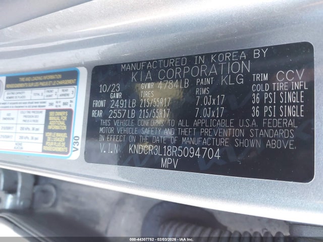 2024 KIA NIRO EV KNDCR3L18R5094704 Photo 8